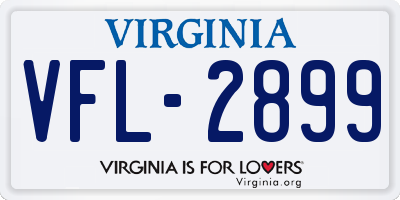 VA license plate VFL2899