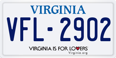 VA license plate VFL2902