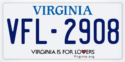 VA license plate VFL2908