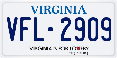VA license plate VFL2909