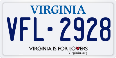 VA license plate VFL2928