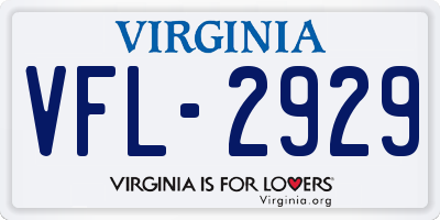 VA license plate VFL2929