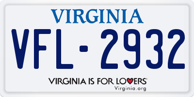 VA license plate VFL2932