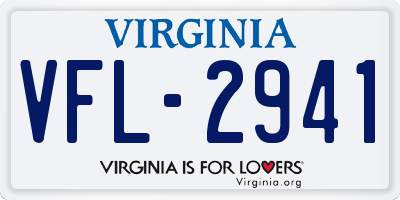 VA license plate VFL2941