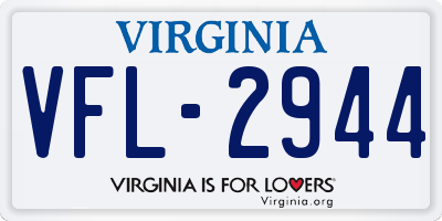 VA license plate VFL2944