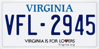 VA license plate VFL2945