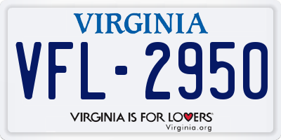 VA license plate VFL2950
