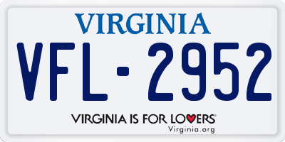 VA license plate VFL2952