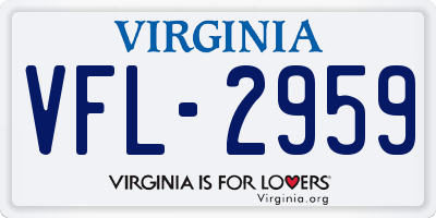 VA license plate VFL2959