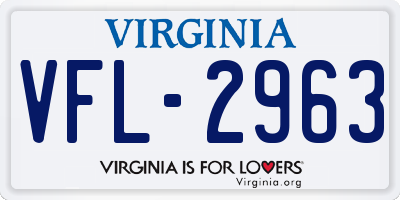 VA license plate VFL2963