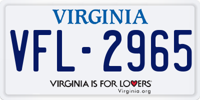VA license plate VFL2965