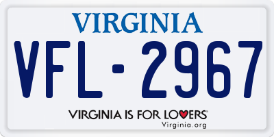 VA license plate VFL2967
