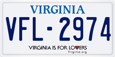 VA license plate VFL2974