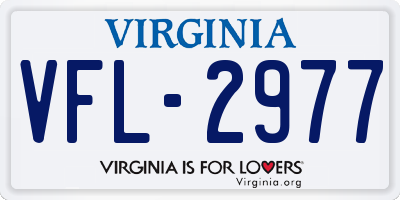 VA license plate VFL2977