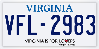 VA license plate VFL2983