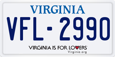 VA license plate VFL2990