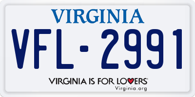 VA license plate VFL2991