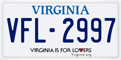 VA license plate VFL2997