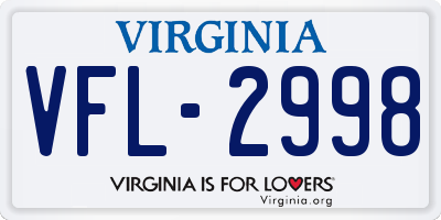 VA license plate VFL2998
