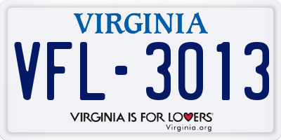 VA license plate VFL3013