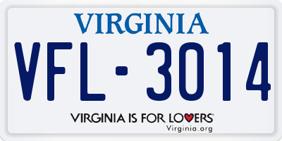 VA license plate VFL3014