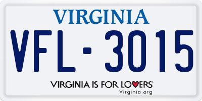 VA license plate VFL3015