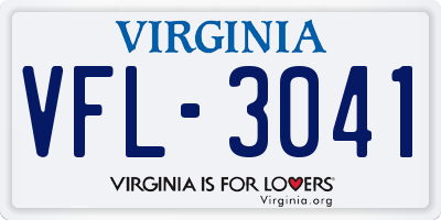 VA license plate VFL3041