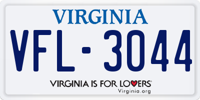 VA license plate VFL3044