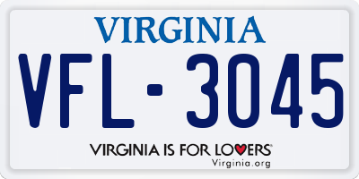 VA license plate VFL3045