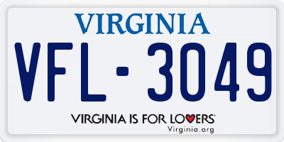 VA license plate VFL3049