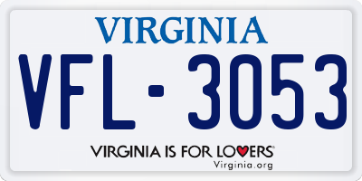 VA license plate VFL3053