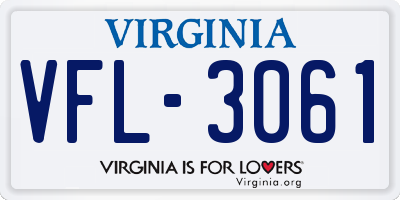 VA license plate VFL3061