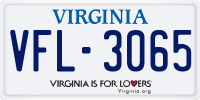 VA license plate VFL3065
