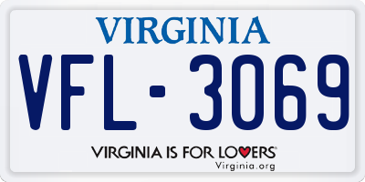 VA license plate VFL3069