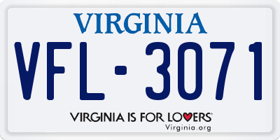 VA license plate VFL3071