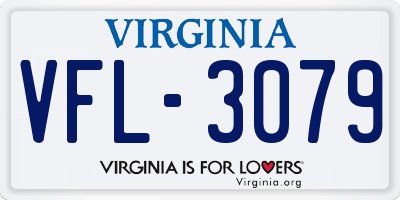 VA license plate VFL3079