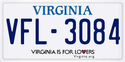 VA license plate VFL3084
