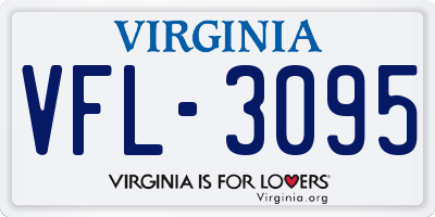 VA license plate VFL3095