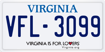 VA license plate VFL3099