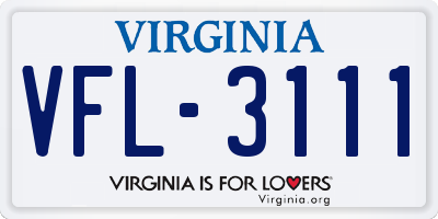 VA license plate VFL3111