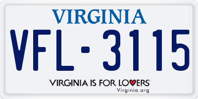 VA license plate VFL3115