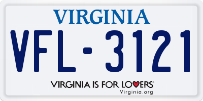 VA license plate VFL3121