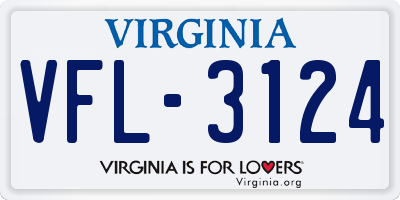VA license plate VFL3124