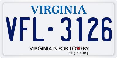 VA license plate VFL3126