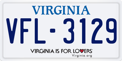 VA license plate VFL3129