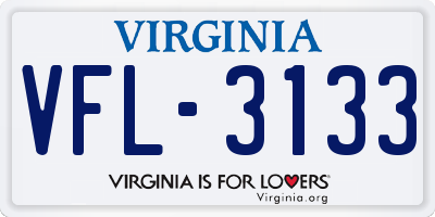 VA license plate VFL3133