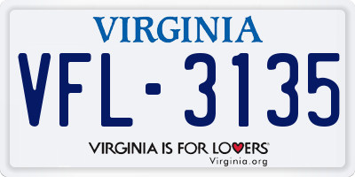 VA license plate VFL3135