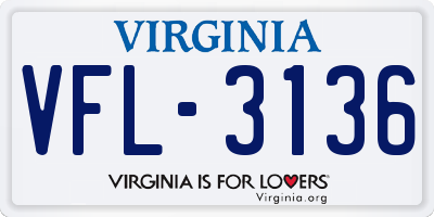 VA license plate VFL3136