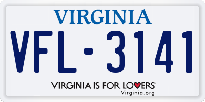 VA license plate VFL3141