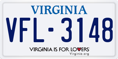 VA license plate VFL3148